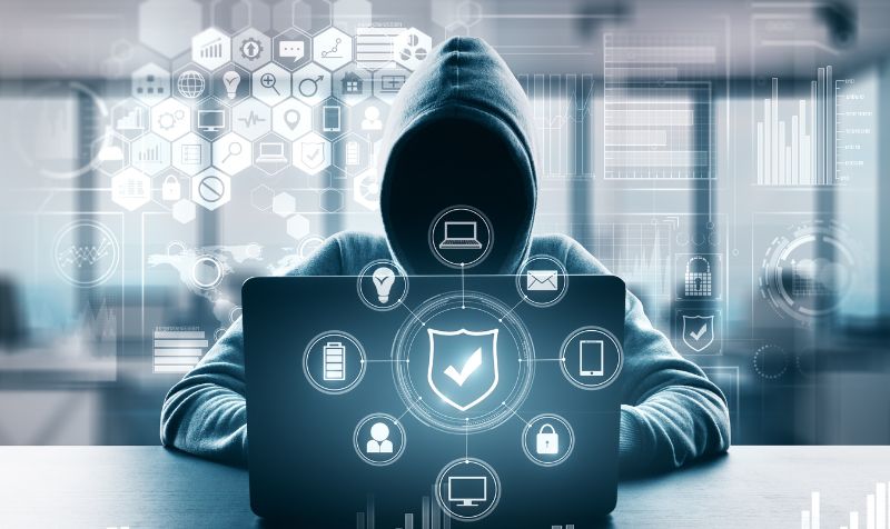 Person working on cybersecurity